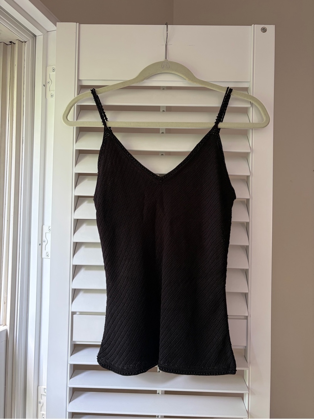 INC International Concepts Black V-Neck Knit Tank Top
